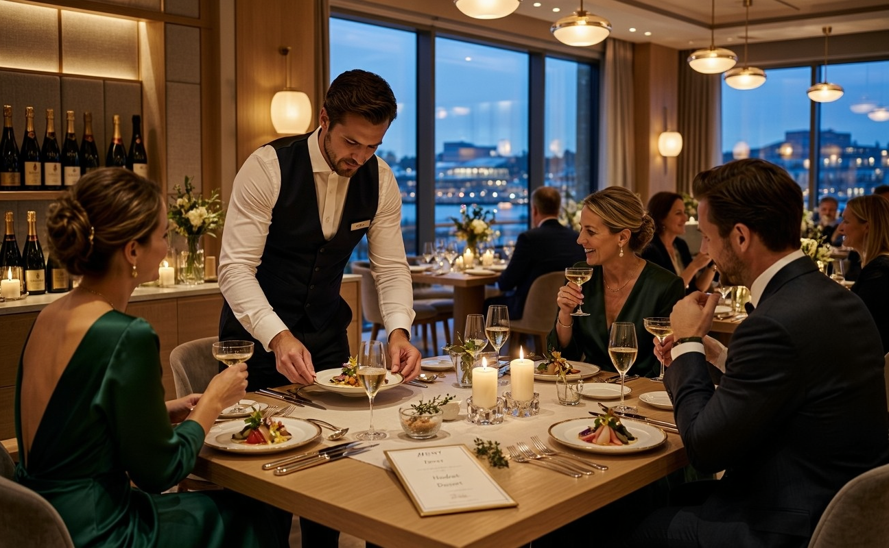 Lang kveld med raffinert bordservice og levende lys